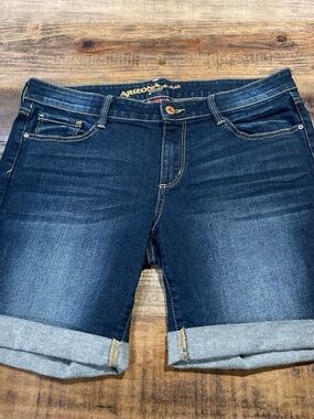 Arizona Jean Company Dark Blue Denim Cuffed Jean Shorts